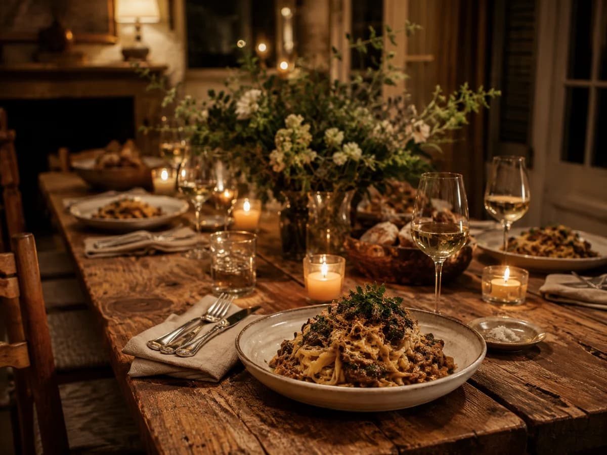 Candlelit private dinner table — The Private Table